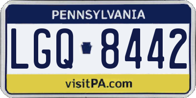 PA license plate LGQ8442