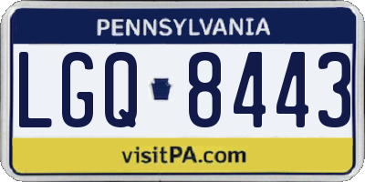 PA license plate LGQ8443