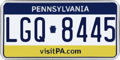 PA license plate LGQ8445