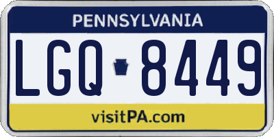 PA license plate LGQ8449