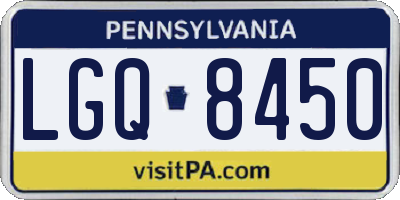 PA license plate LGQ8450