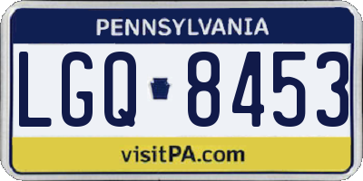 PA license plate LGQ8453