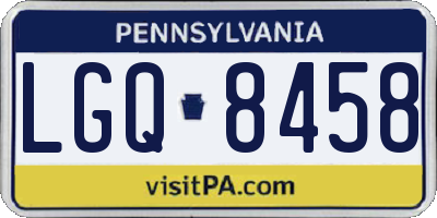 PA license plate LGQ8458
