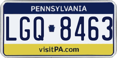PA license plate LGQ8463