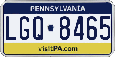 PA license plate LGQ8465