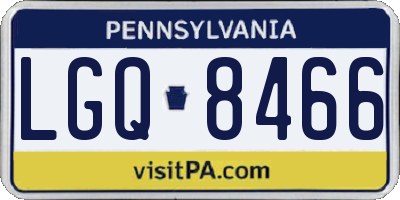 PA license plate LGQ8466