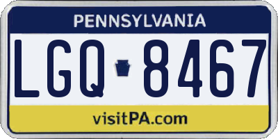 PA license plate LGQ8467