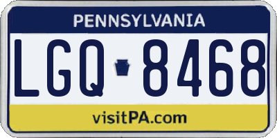 PA license plate LGQ8468