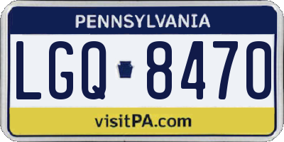 PA license plate LGQ8470