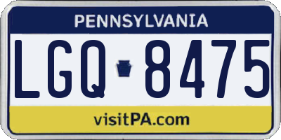 PA license plate LGQ8475