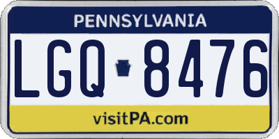 PA license plate LGQ8476