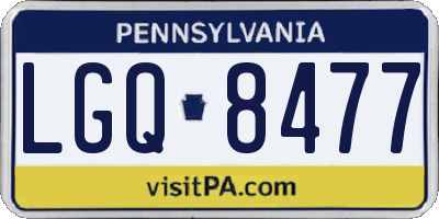 PA license plate LGQ8477