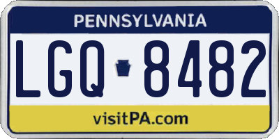 PA license plate LGQ8482