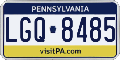PA license plate LGQ8485