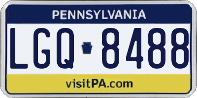 PA license plate LGQ8488