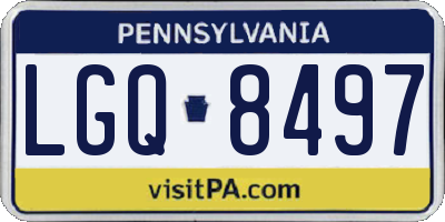 PA license plate LGQ8497