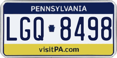 PA license plate LGQ8498