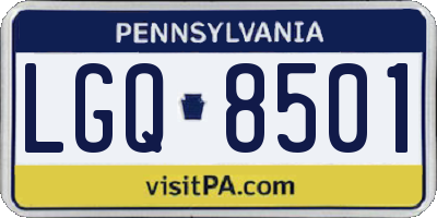 PA license plate LGQ8501