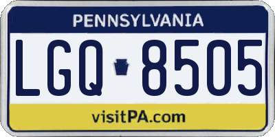 PA license plate LGQ8505