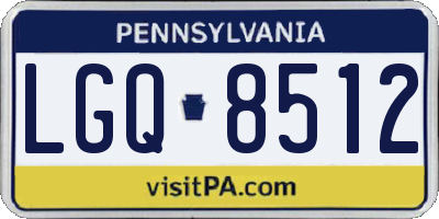 PA license plate LGQ8512