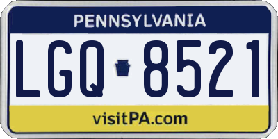 PA license plate LGQ8521