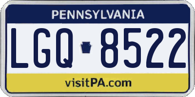 PA license plate LGQ8522