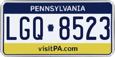 PA license plate LGQ8523