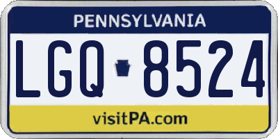 PA license plate LGQ8524