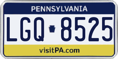 PA license plate LGQ8525