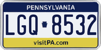 PA license plate LGQ8532