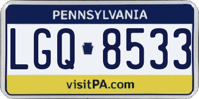 PA license plate LGQ8533