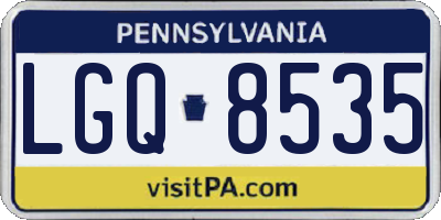 PA license plate LGQ8535