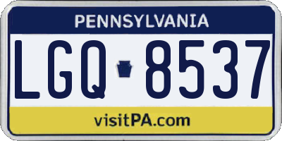 PA license plate LGQ8537