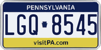 PA license plate LGQ8545