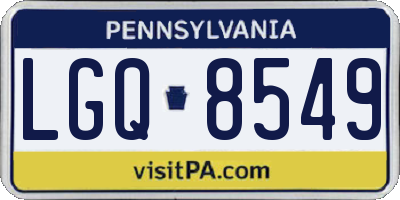 PA license plate LGQ8549