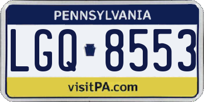 PA license plate LGQ8553