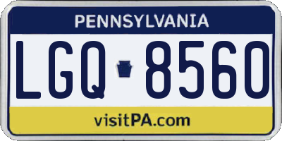PA license plate LGQ8560