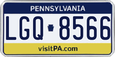PA license plate LGQ8566