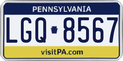 PA license plate LGQ8567