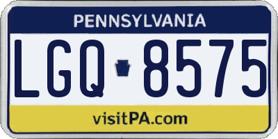 PA license plate LGQ8575
