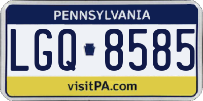 PA license plate LGQ8585