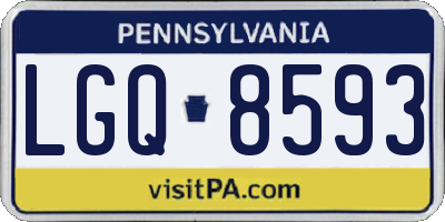 PA license plate LGQ8593