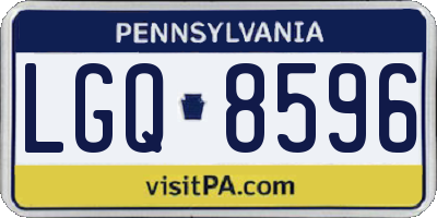 PA license plate LGQ8596