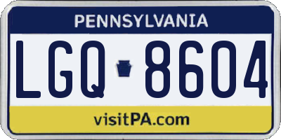 PA license plate LGQ8604