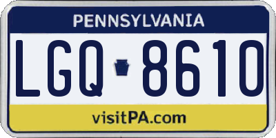 PA license plate LGQ8610