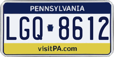 PA license plate LGQ8612
