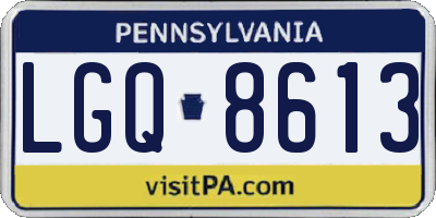 PA license plate LGQ8613