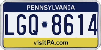 PA license plate LGQ8614