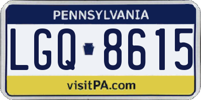 PA license plate LGQ8615
