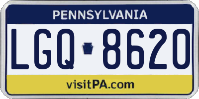 PA license plate LGQ8620